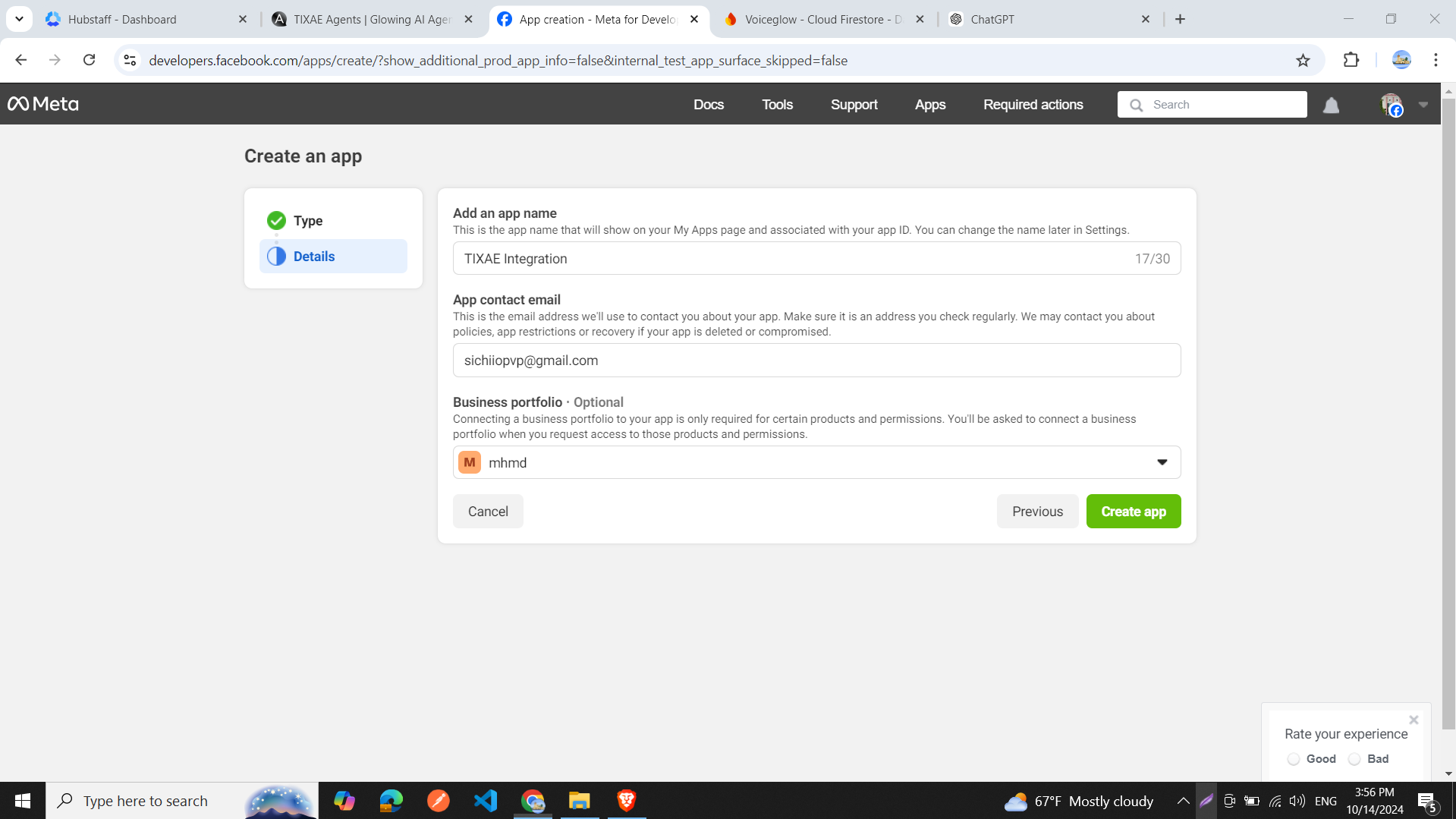 Create Facebook App