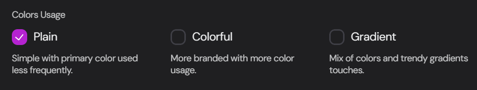 Agency color usage options