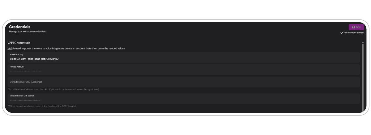 The credentials user interface