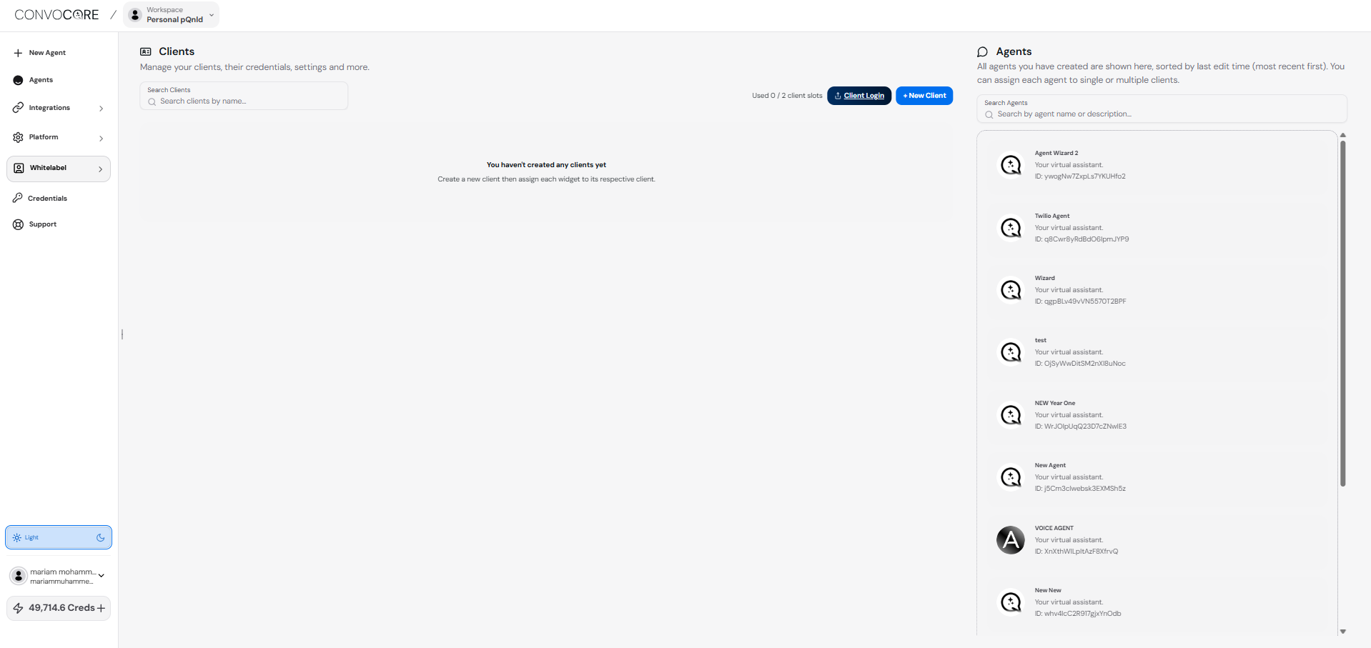 Client page