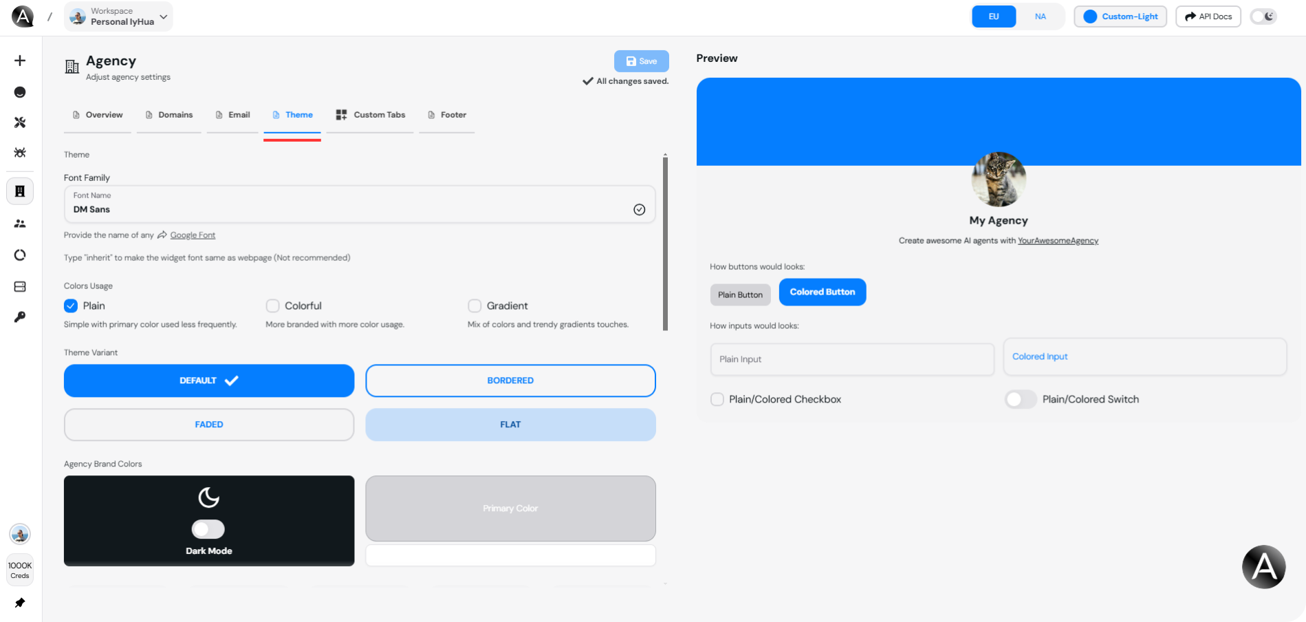 Customize Dashboard Theme
