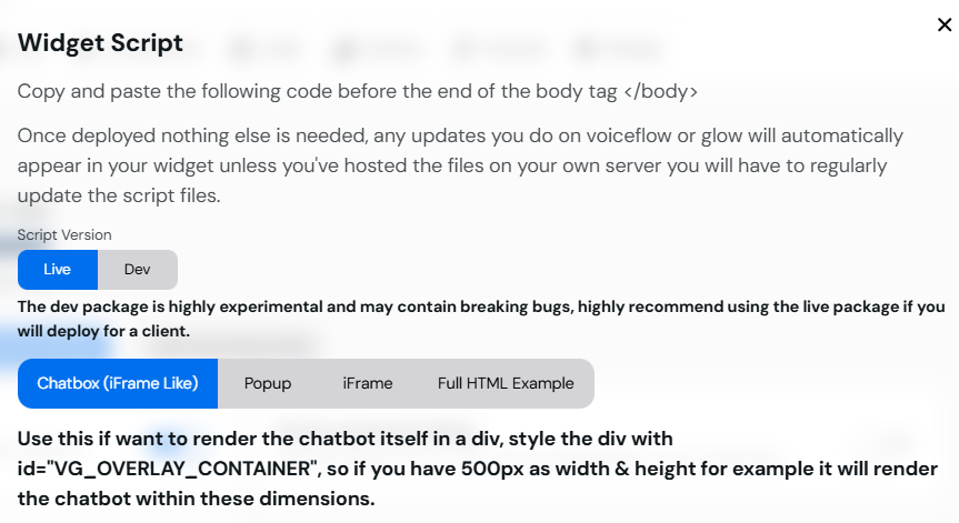 Script Popup Showcase