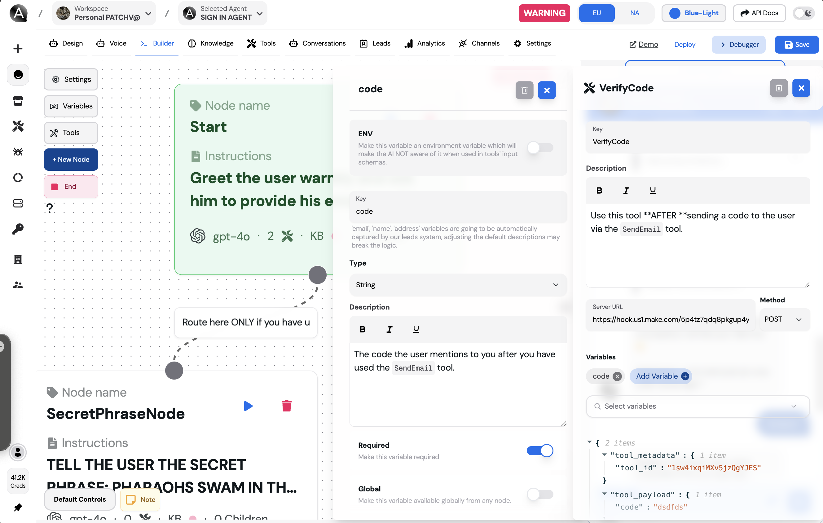 verify code node