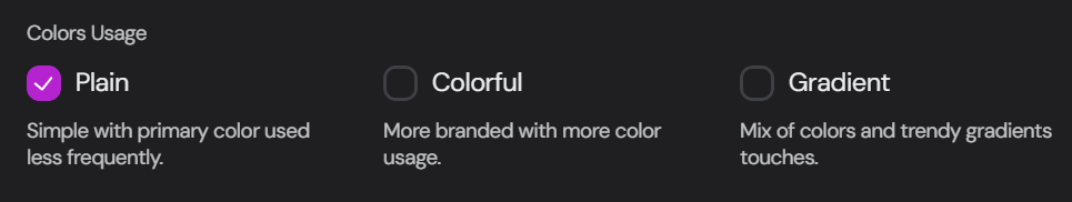 Agency color usage options