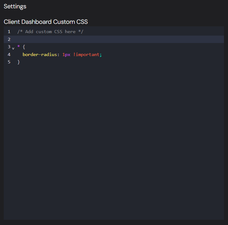 Agency custom CSS field