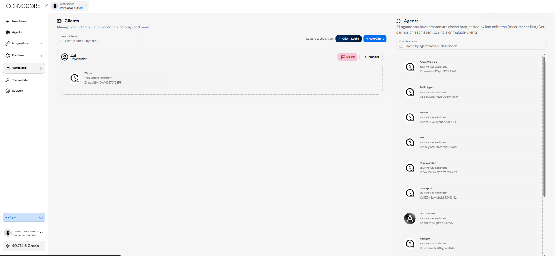 Assign agent to client