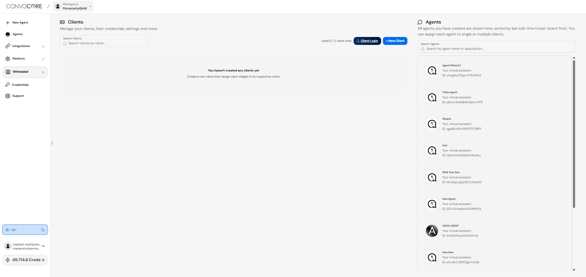 Client page