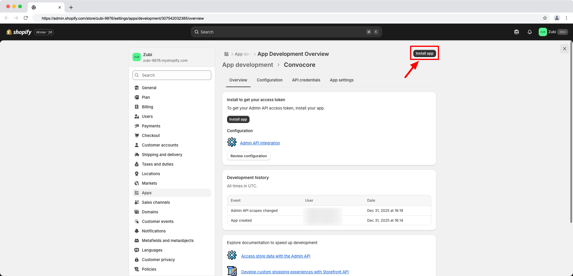 Install the app to your store
