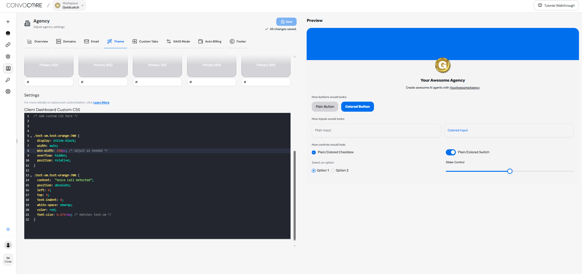 Customize Dashboard Theme