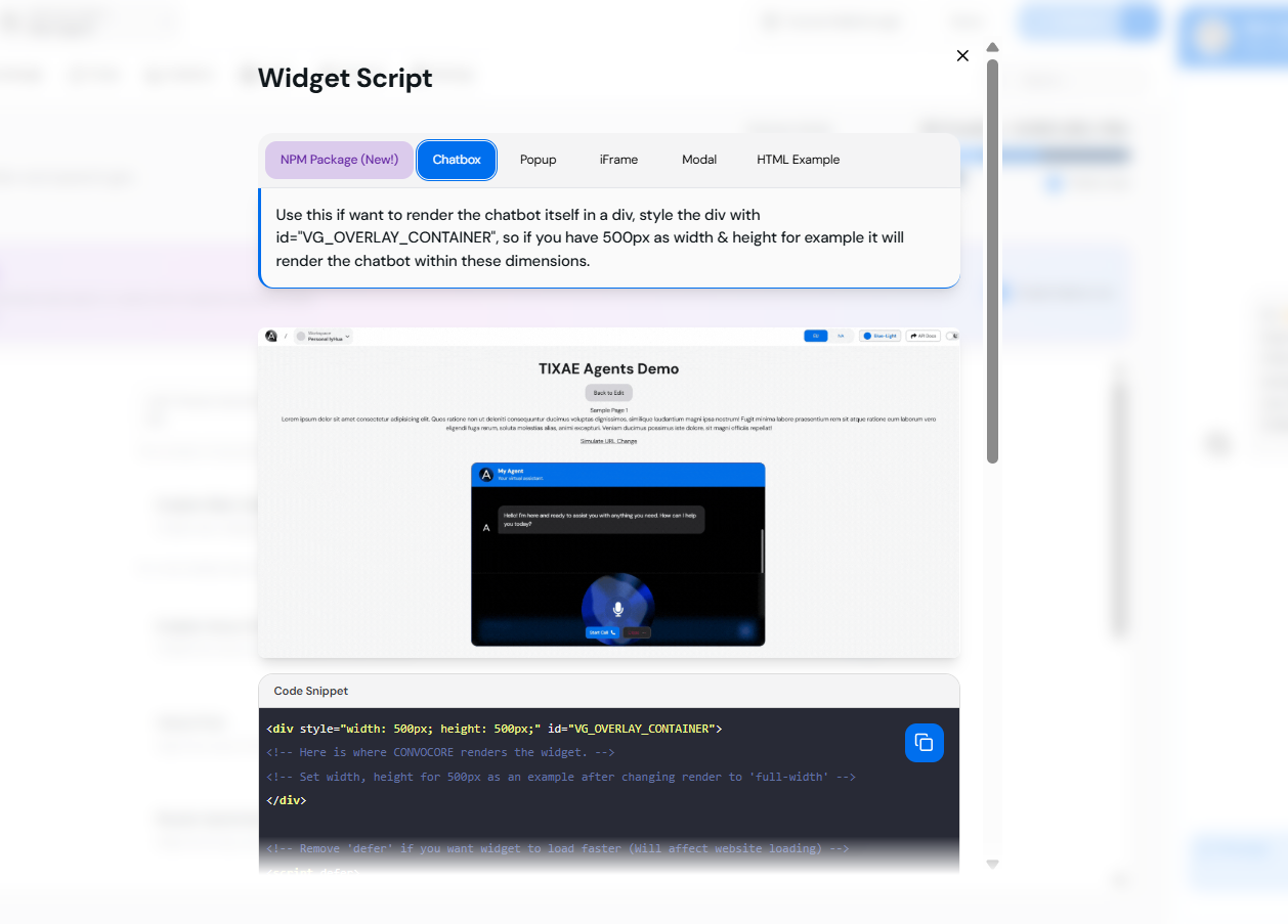 Script Popup Showcase