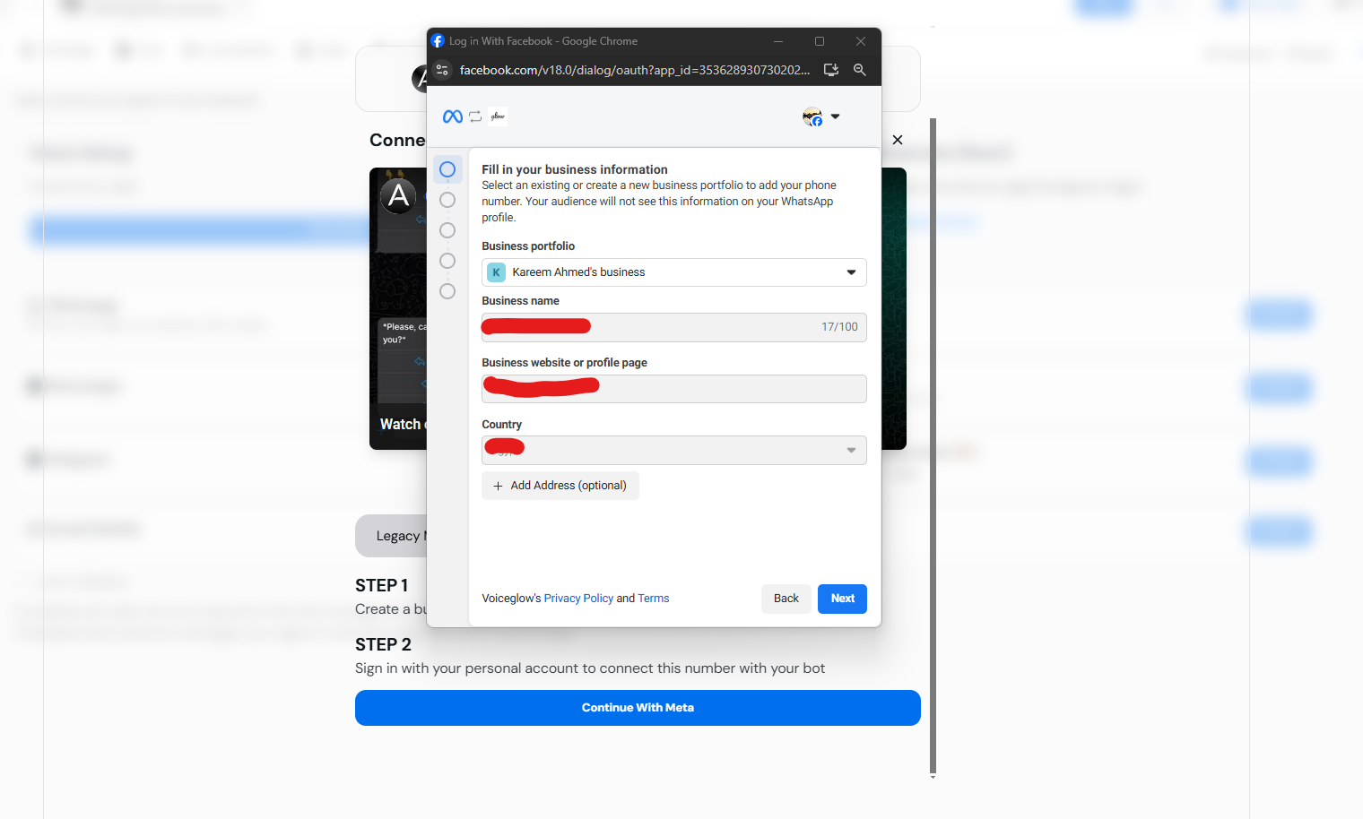 Use Existing Portfolio