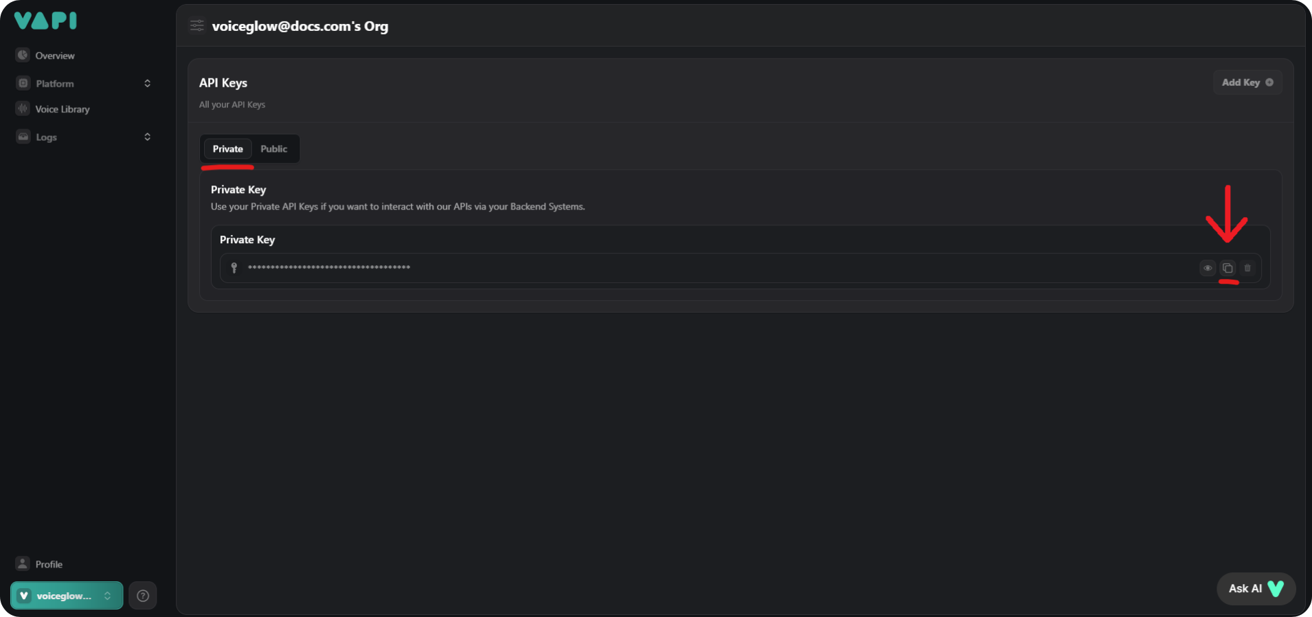 Vapi Private API Key
