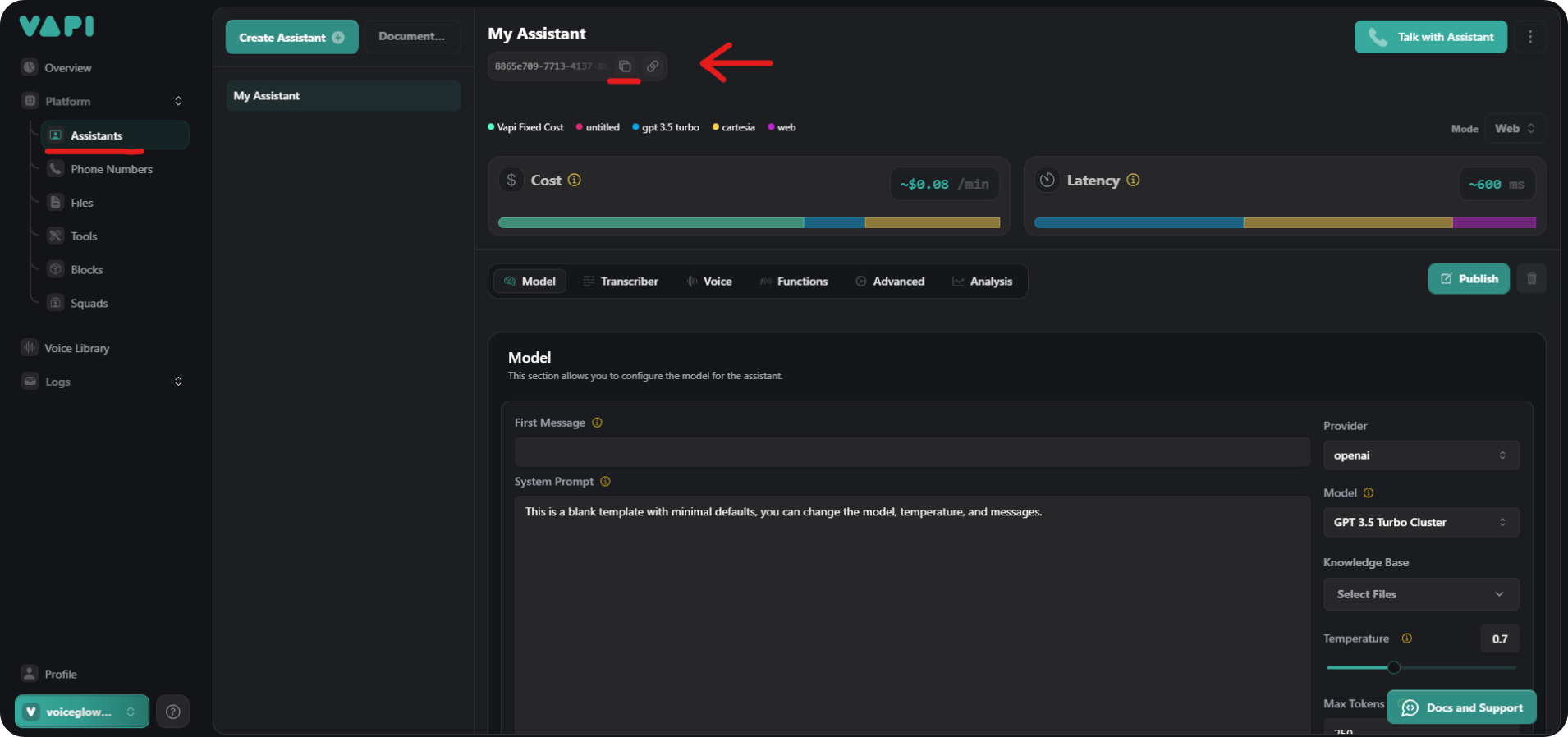 Vapi Assistants Assistant ID