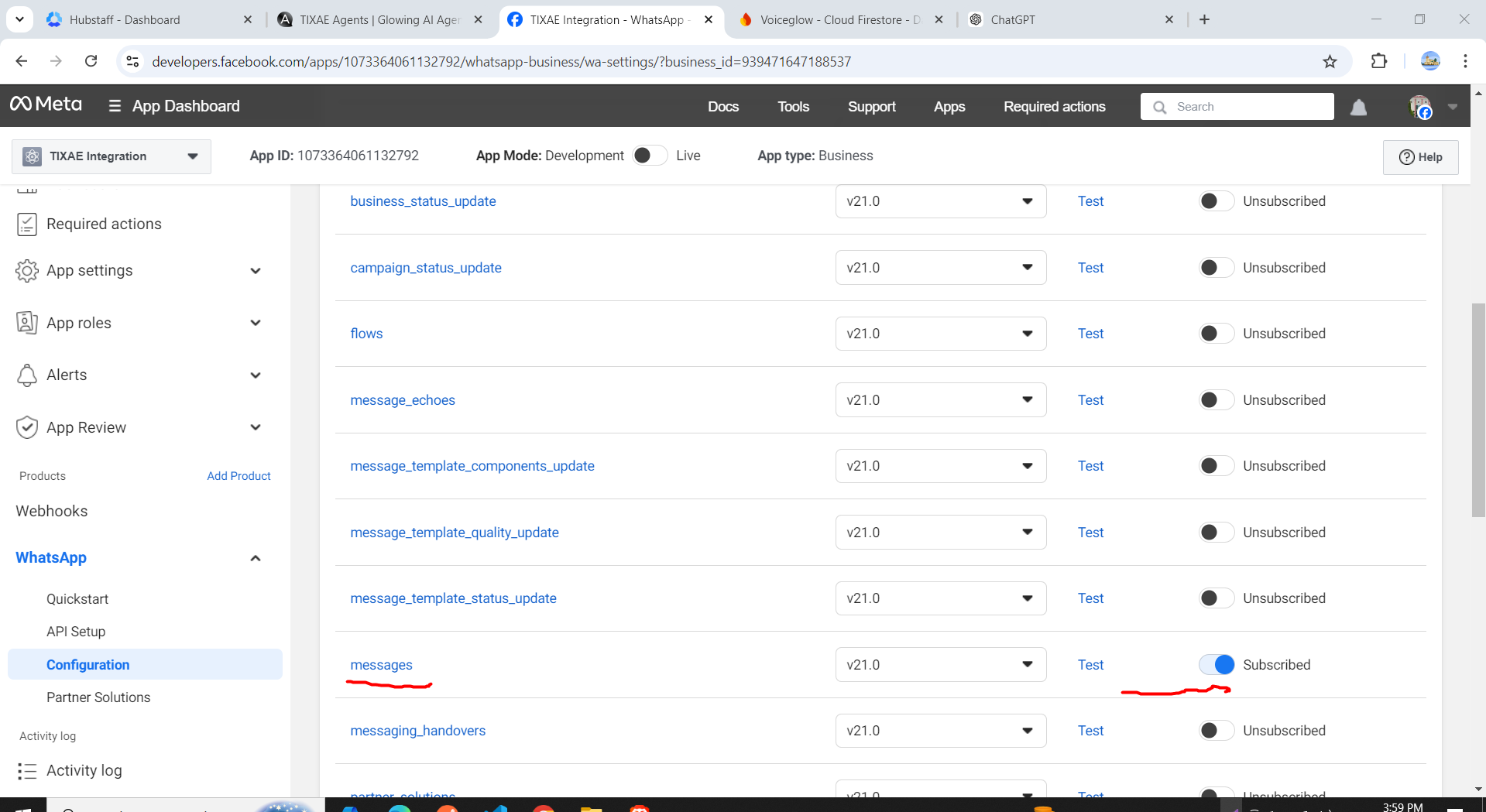 WhatsApp Configuration