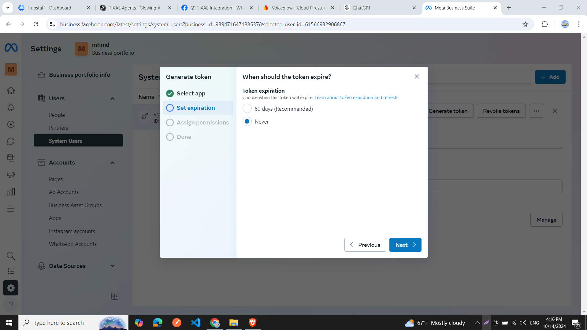 Generate Permanent Token