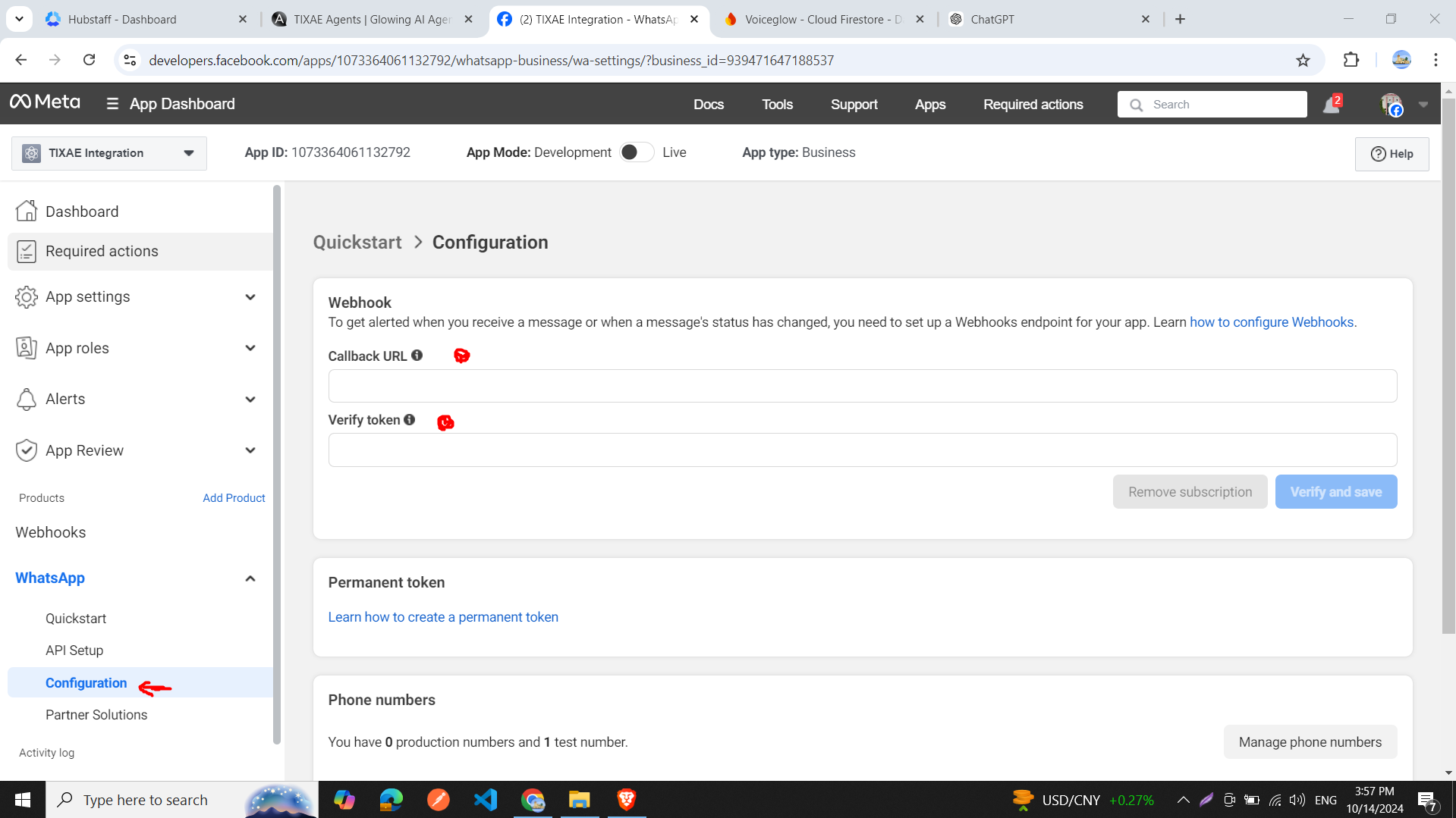 WhatsApp Configuration