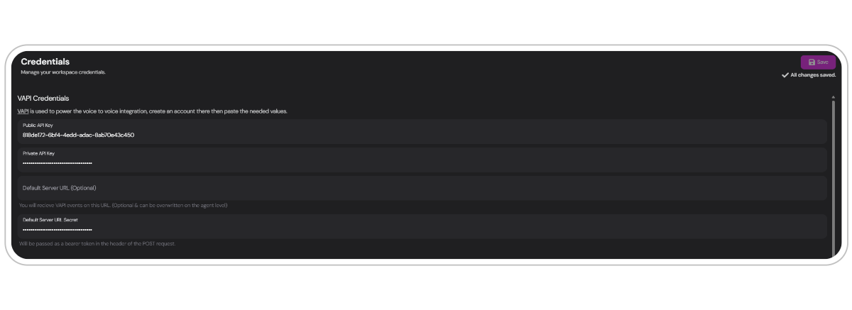 The credentials user interface