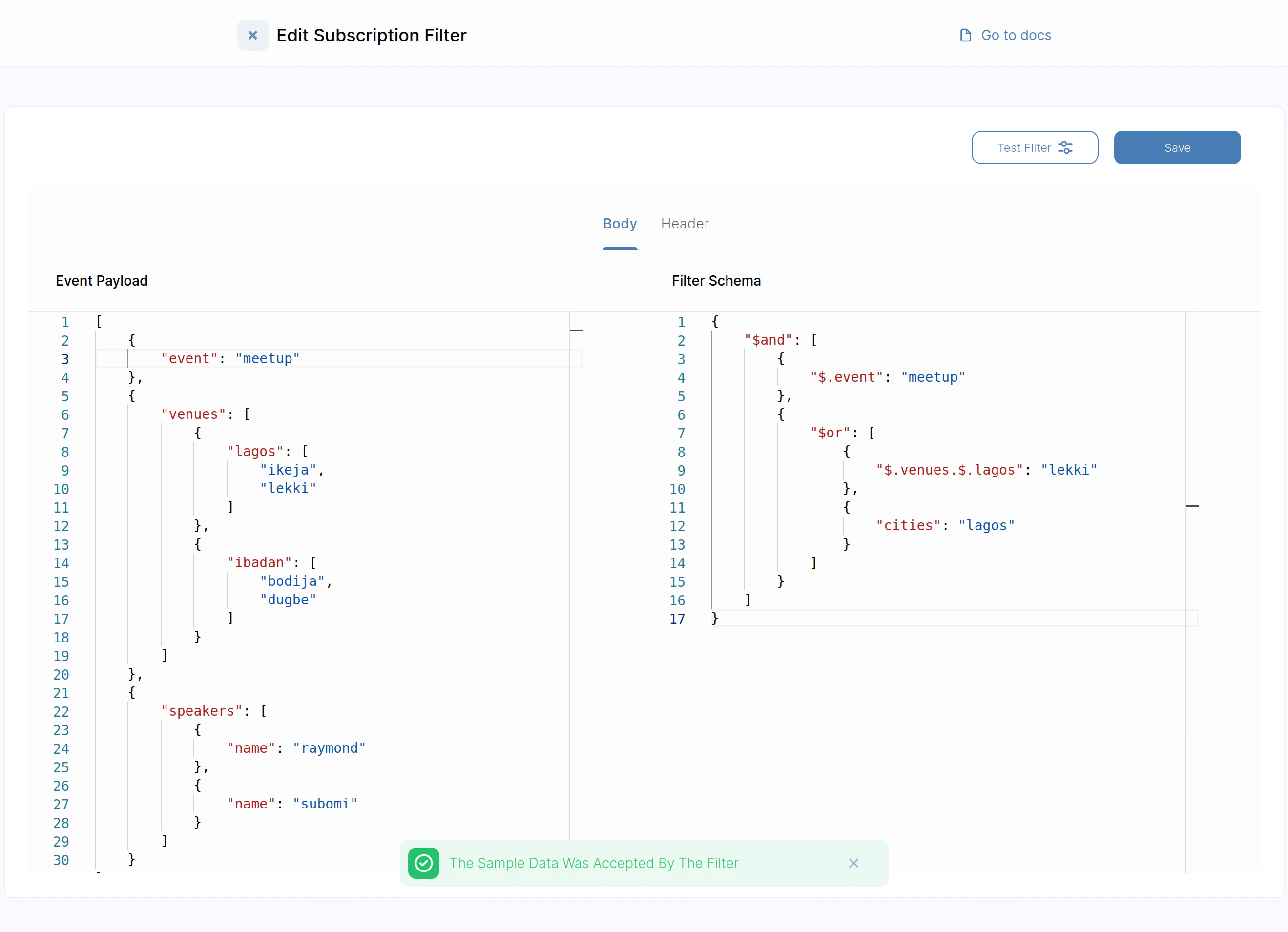 Array positional $. filter
