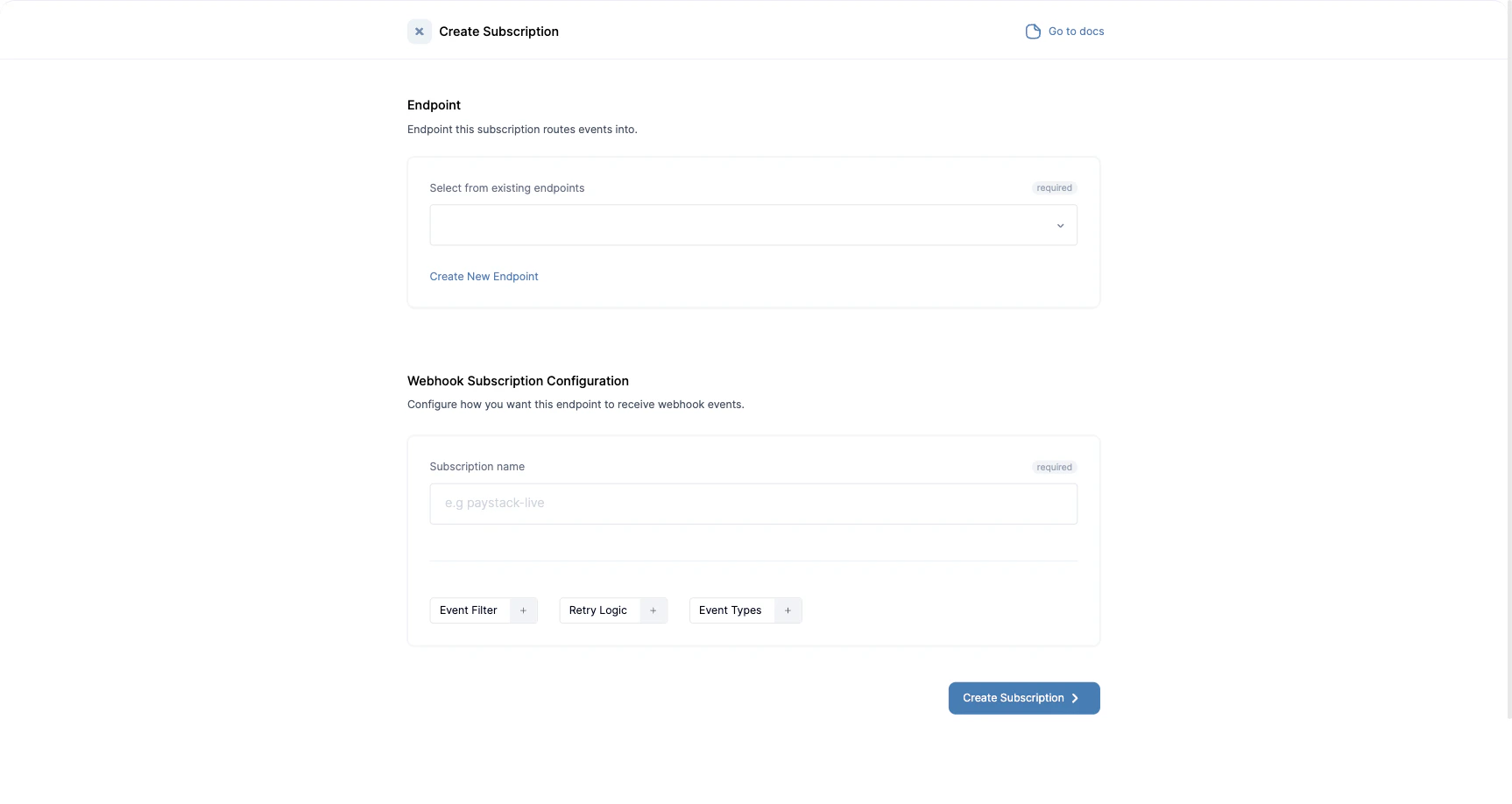 create outgoing subscription