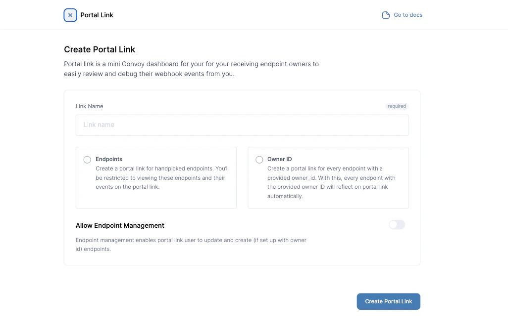 Create portal link