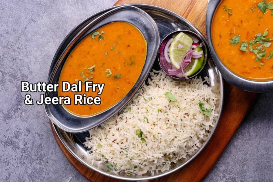 butter-dal-fry-recipe-jeera-rice
