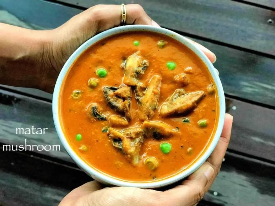 matar-mushroom-recipe-mutter-mushroom
