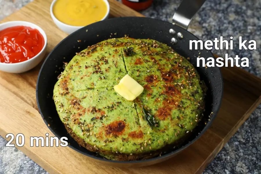 methi-ka-nashta-recipe-sooji-besan-methi