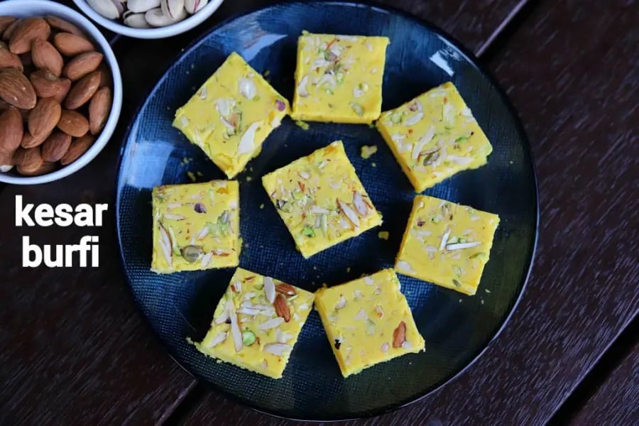 kesar-burfi-recipe-kesar-khoya-barfi