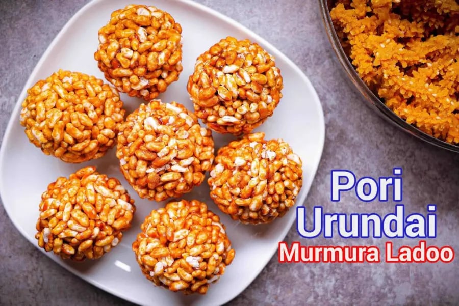 pori-urundai-recipe-murmura-laddu