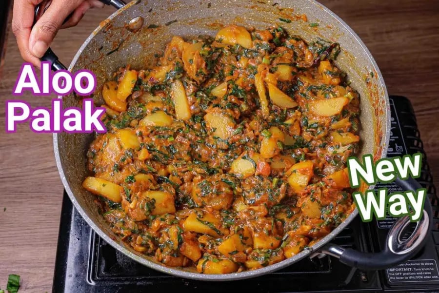 dry-aloo-palak-recipe-aalu-palak-ki-sabji