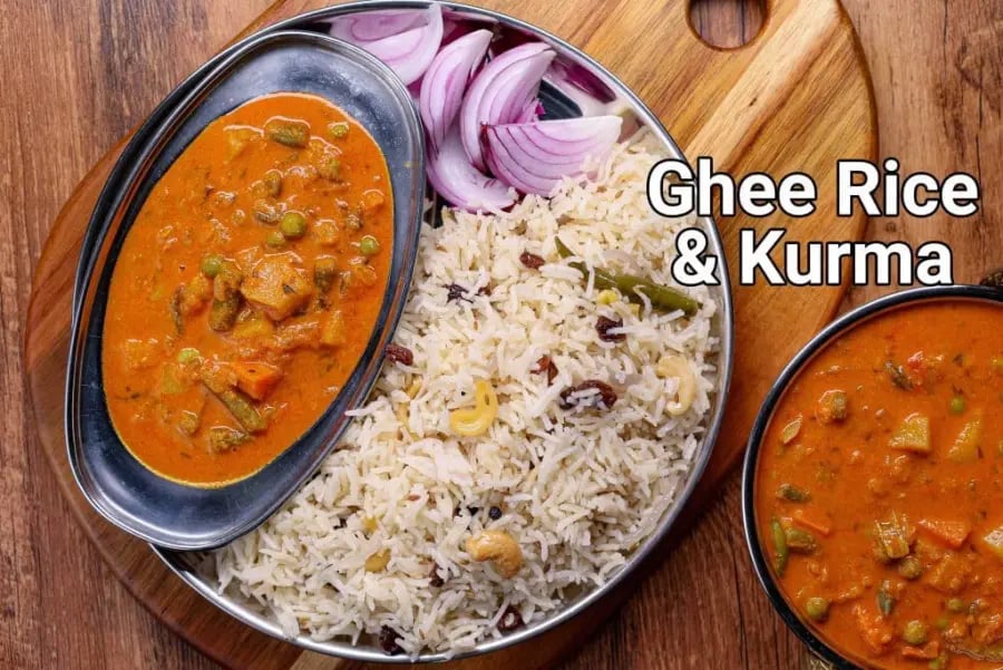 ghee-rice-kurma-combo-meal-recipe