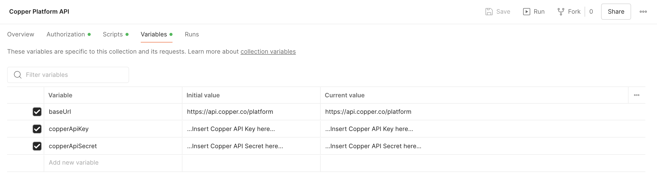 Postman Global Variables