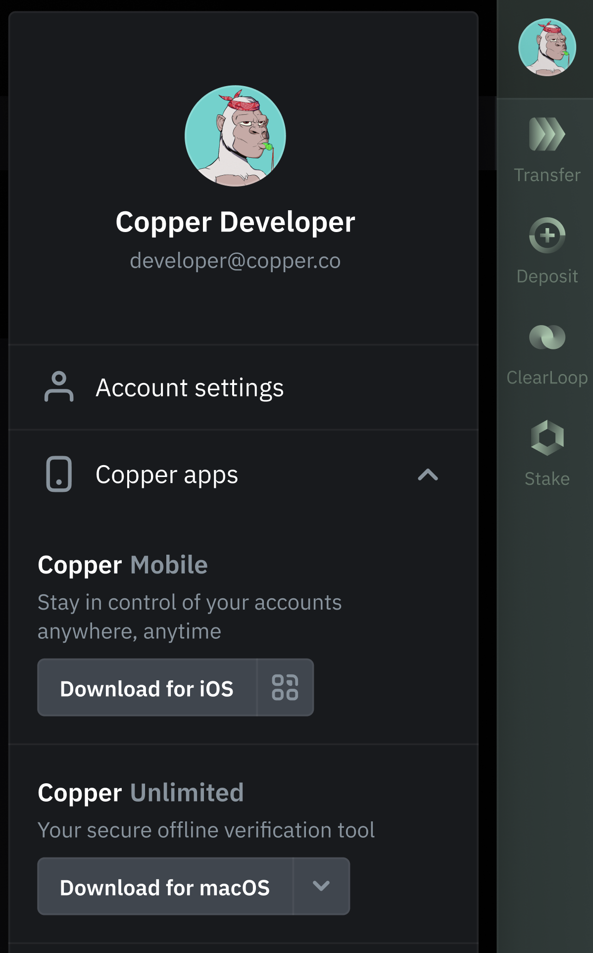Account Menu