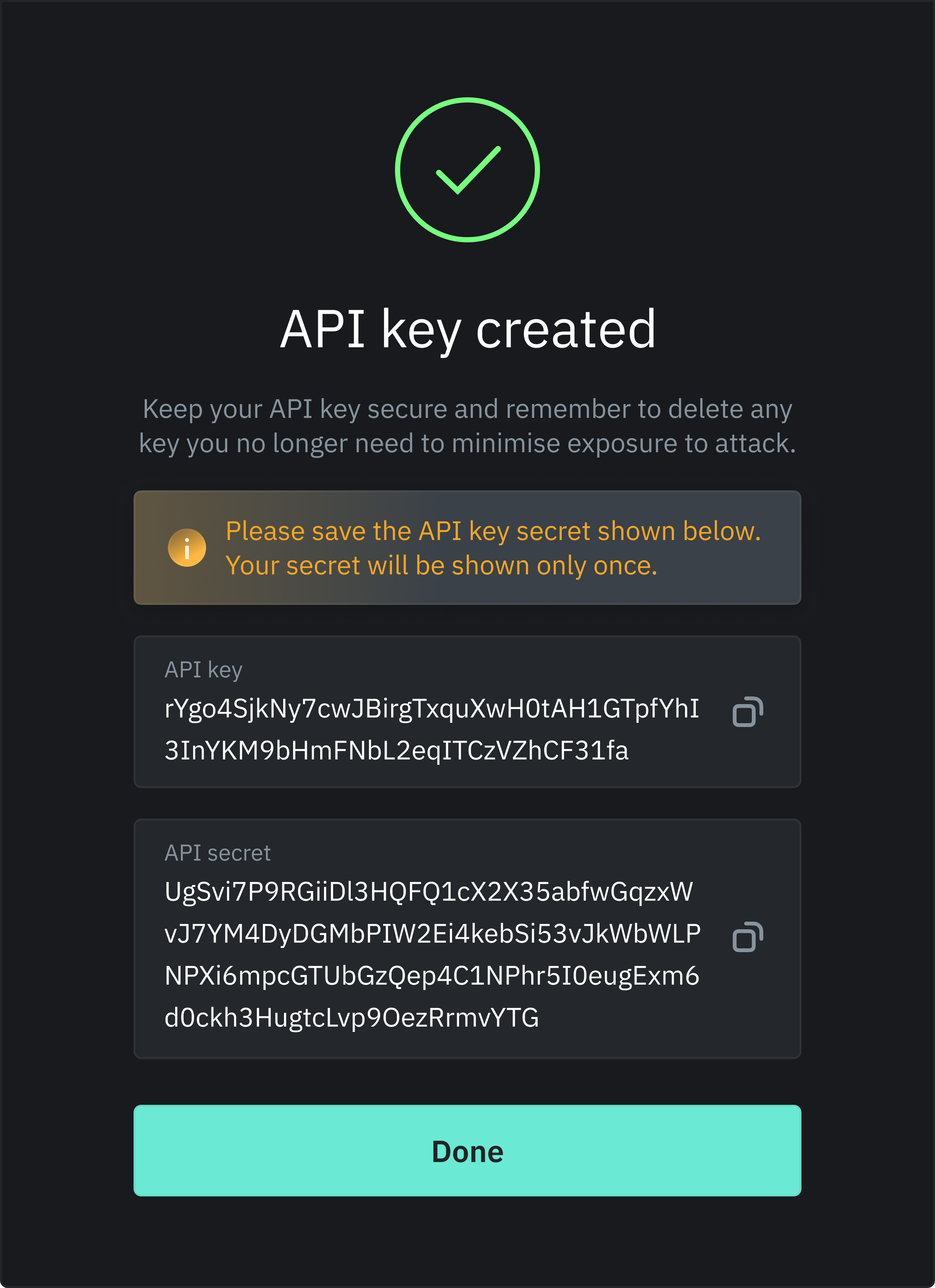 API Key Created