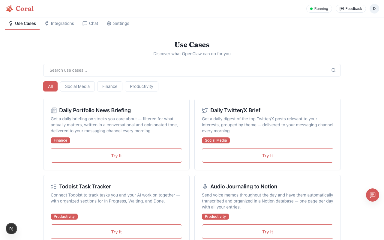 Coral use cases page