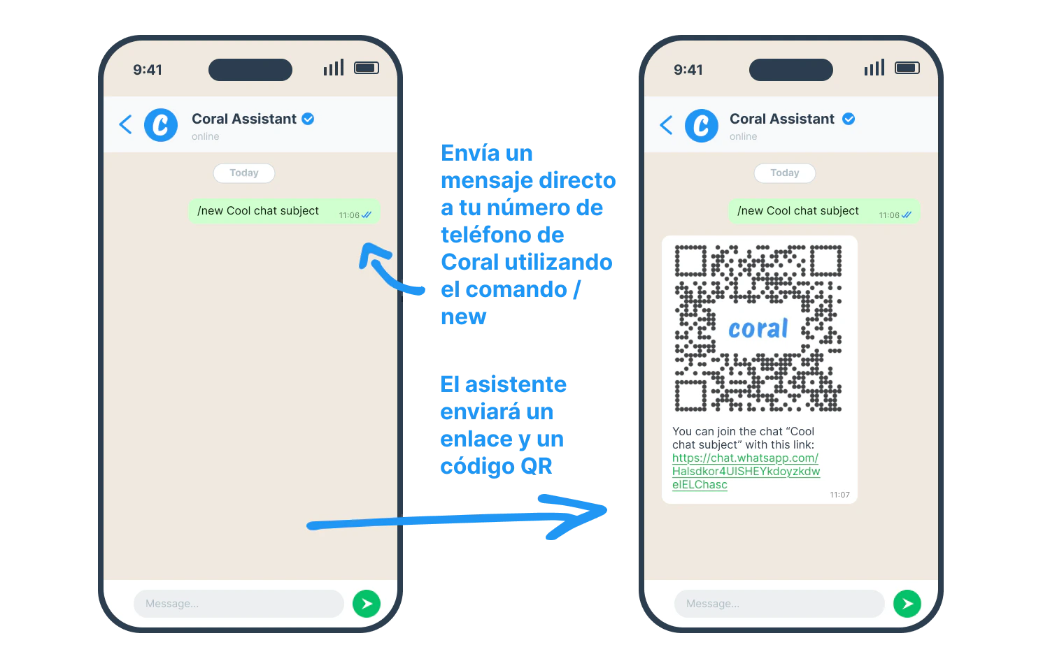 Comandos dentro del chat directo