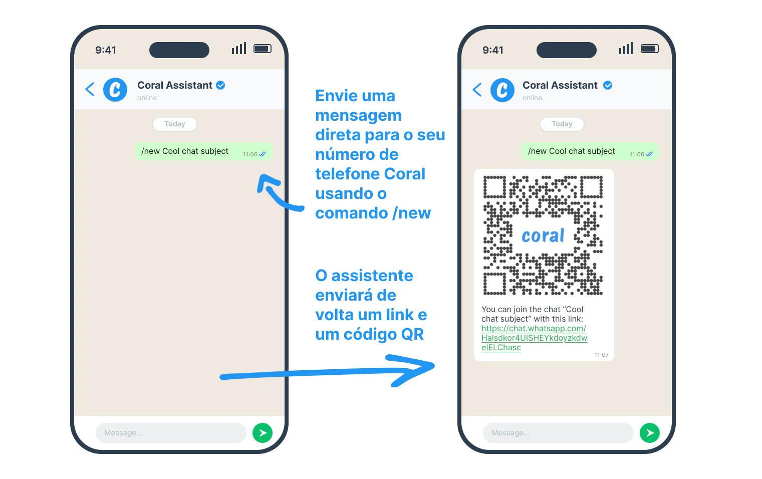 Comandos no chat direto