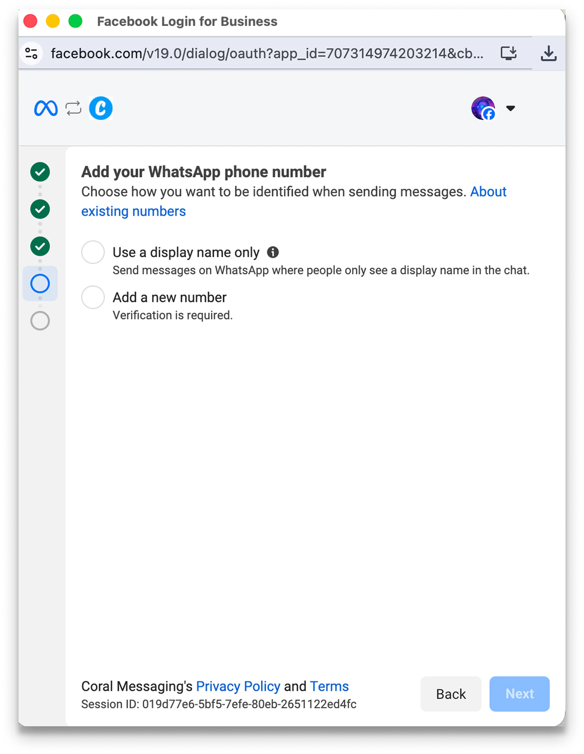 Add your WhatsApp phone number