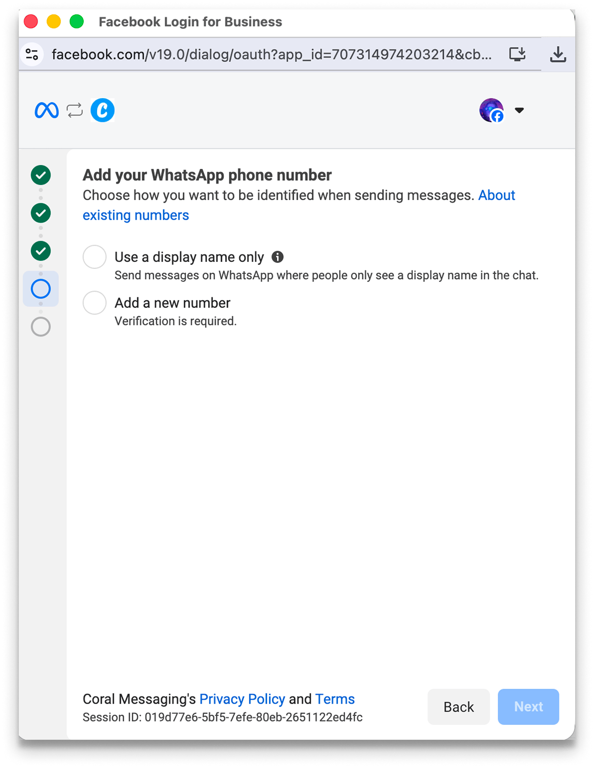 Adicione seu número de telefone do WhatsApp