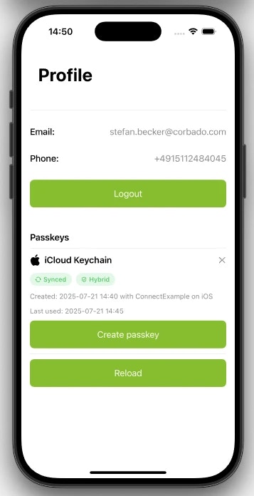 Passkey Management List