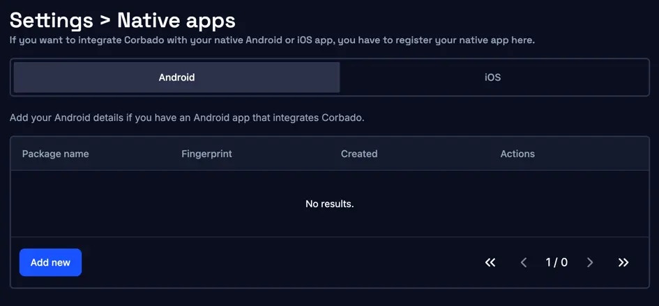 Native App Settings