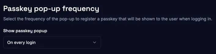 Passkey setting