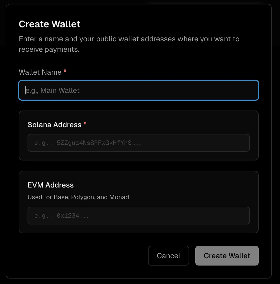 Create Wallet
