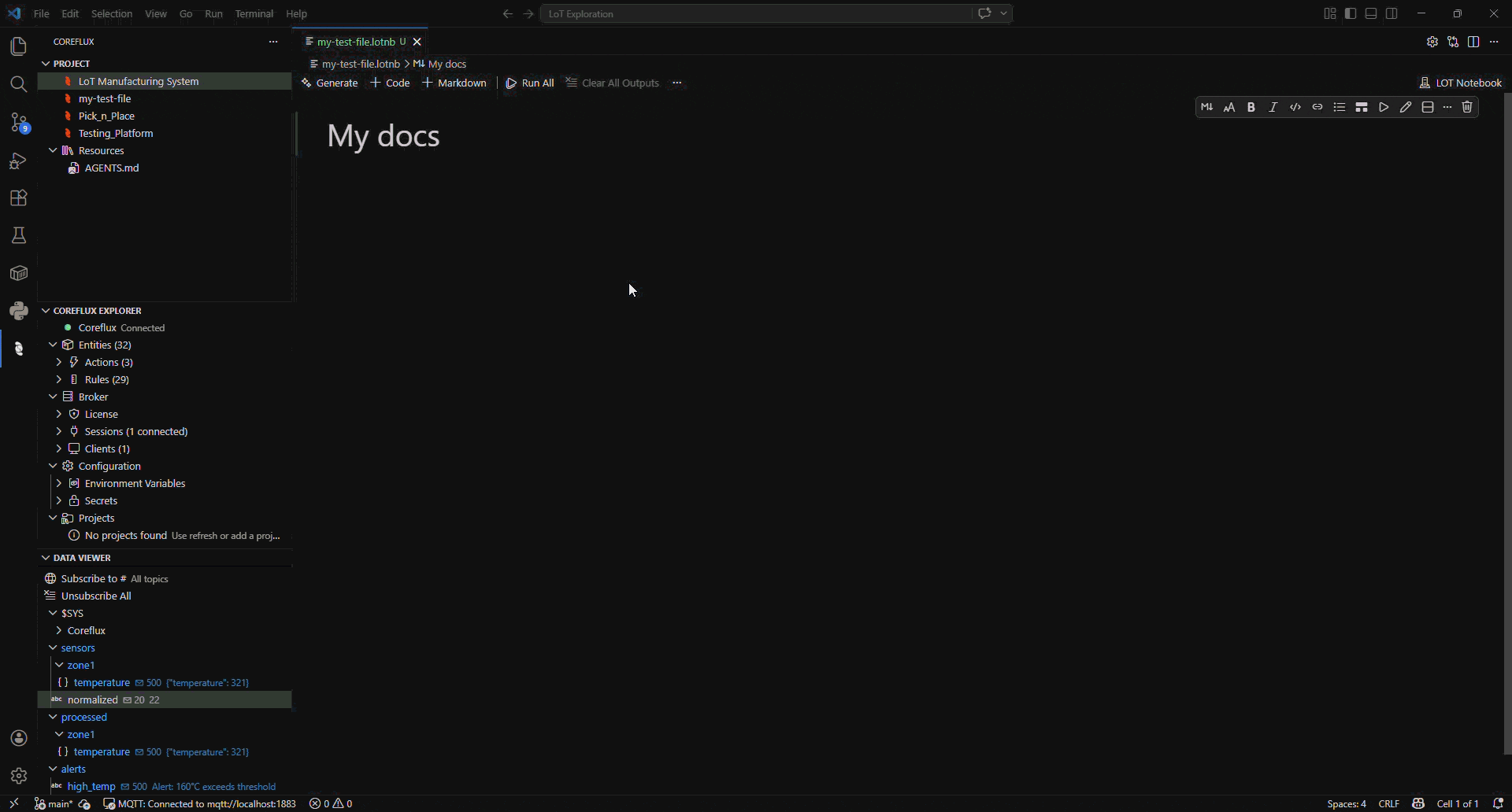 Animated walkthrough of creating a new code block
