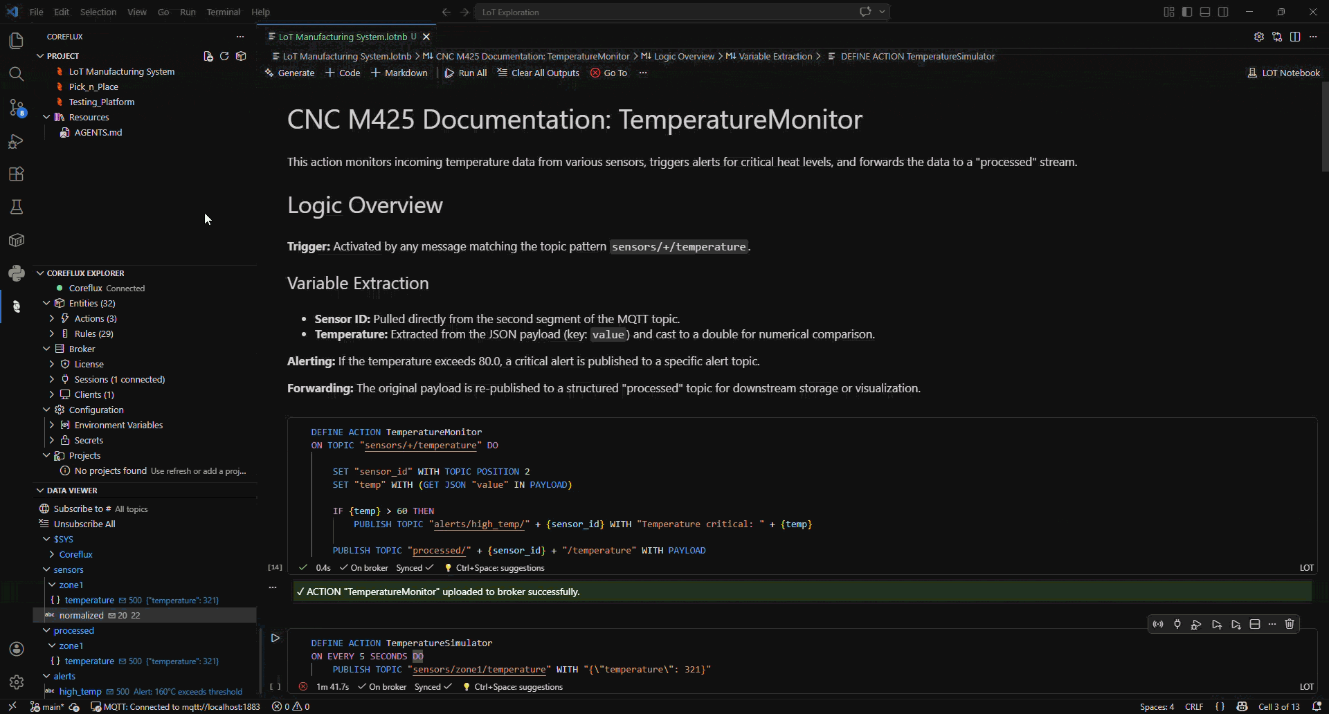 Animated walkthrough of creating a new .lotnb file in VS Code
