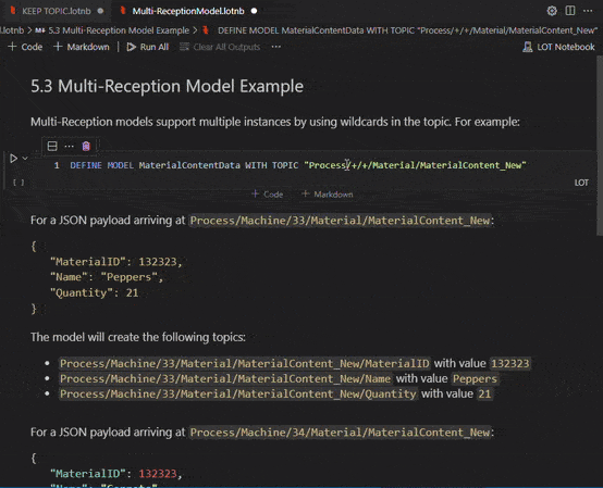 Uploading a LoT model to the MQTT broker