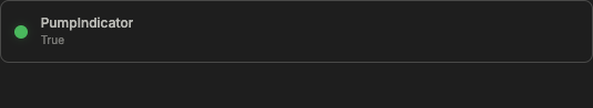 A green pump status indicator dot