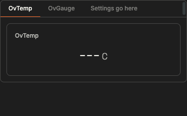 A tabbed container switching between sub-views on one panel