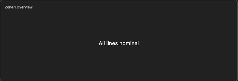 A large text line showing a live status message from the system message topic