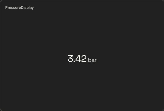 Numeric value readout showing 3.42 bar